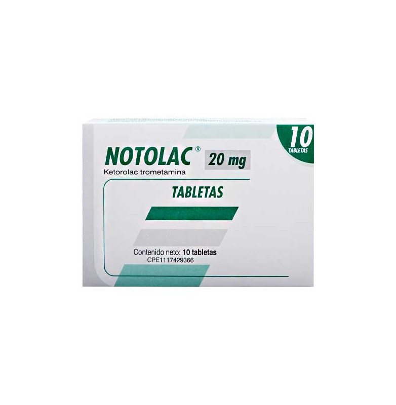 Ketorolaco 20 mg * 10 tabletas notolac